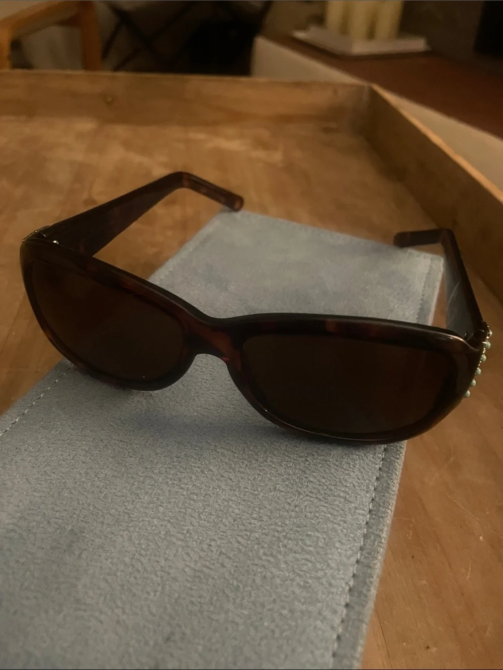 Women’s Valentino Style Tortoiseshell Sunglasses Turquoise Accent southwest